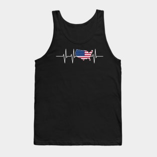 Veteran Heartbeat USA - Pride 4th July Gift Tank Top